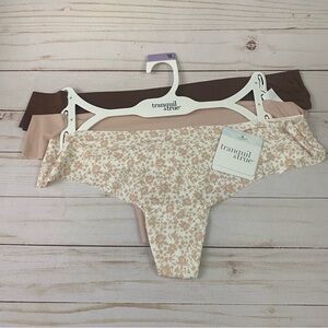 New TRANQUIL & TRUE Womans 3 Pack Thongs Size 1X Matte Microfiber
